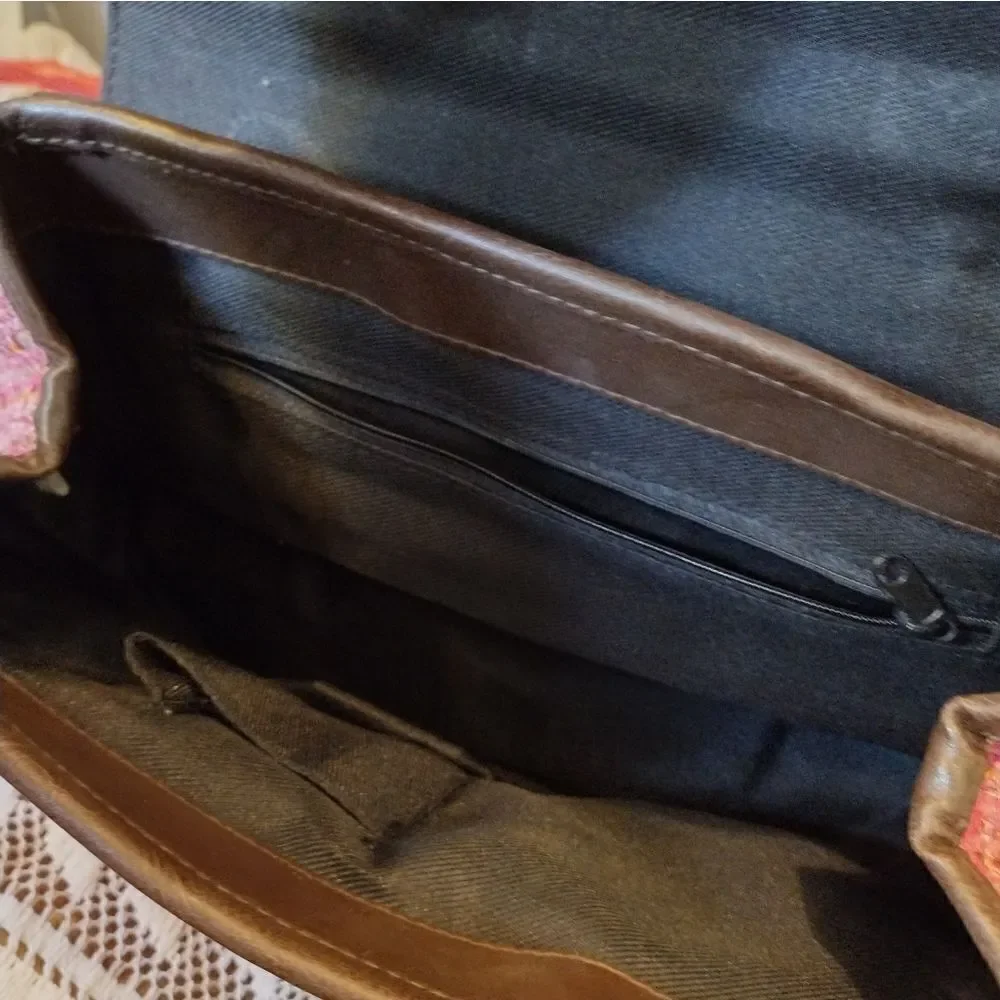 Unbranded leather and woven handbag
